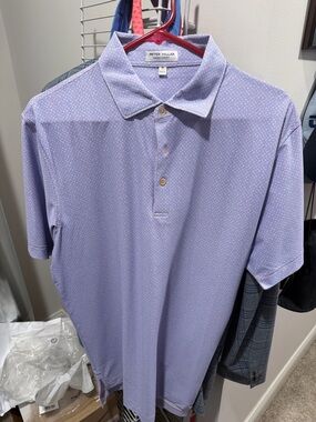 Peter Millar Lavender Micro-Print Polo - Men